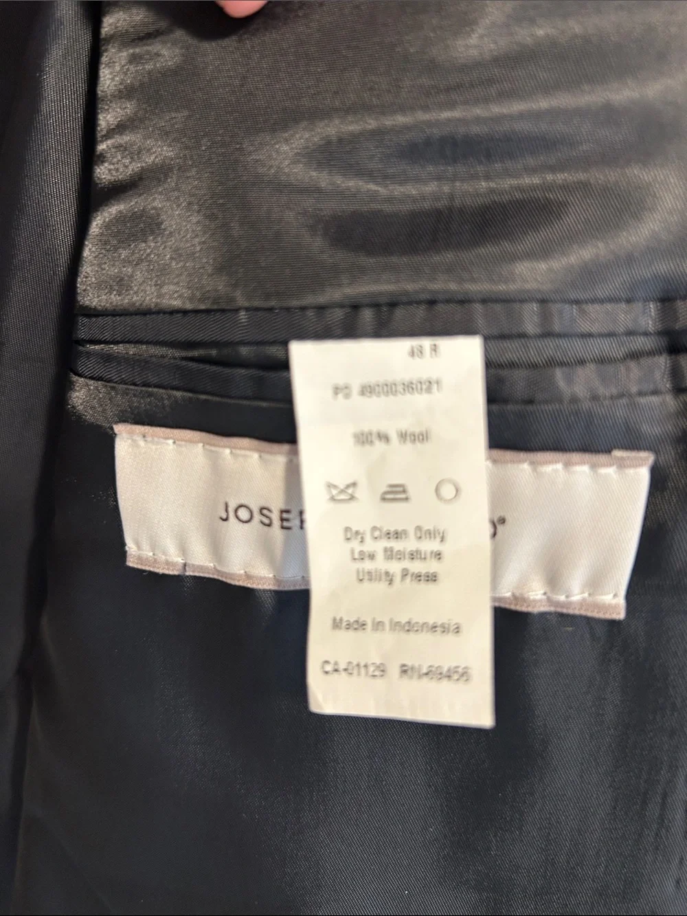 Joseph Abboud 48R Charcoal Gray 100% Wool Sport Coat Blazer Two Button